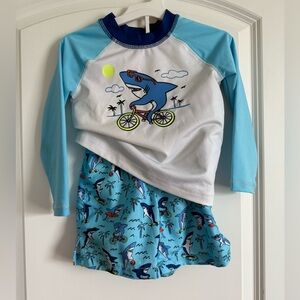 The Children’s Place Toddler Boys Shark Graphic Rashguard Swimsuit Size 2T